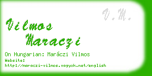 vilmos maraczi business card